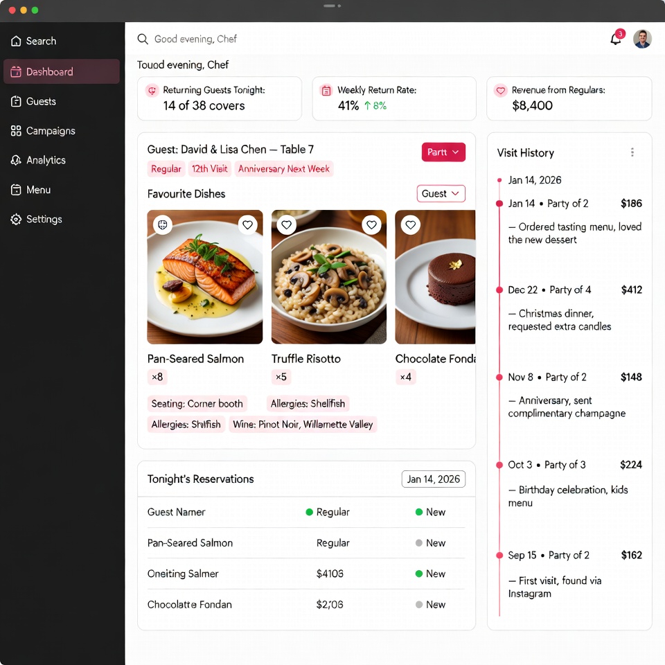 Guest dashboard