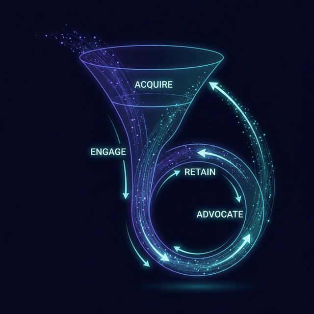 Customer Loyalty Flywheel — Acquire, Engage, Retain, Advocate